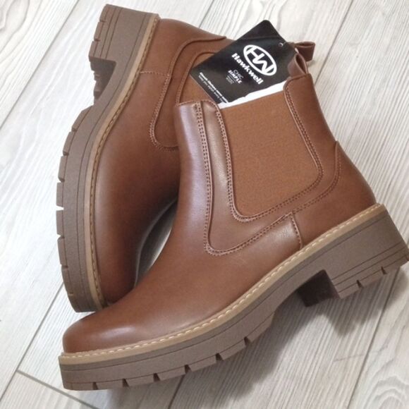 (S-FA340) Hawkwell Women's Slip On Chunky Heel Ankle Chelsea Boot Sz 9 - Picture 10 of 12